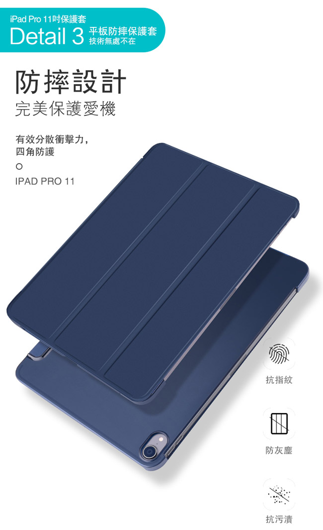 Apple蘋果iPad Pro 11吋2018版高質感三折保護皮套