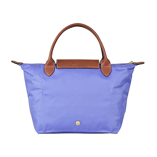 LONGCHAMP LE PLIAGE壓印LOGO短提把尼龍摺疊拉鍊手提包(小/薰衣草紫)