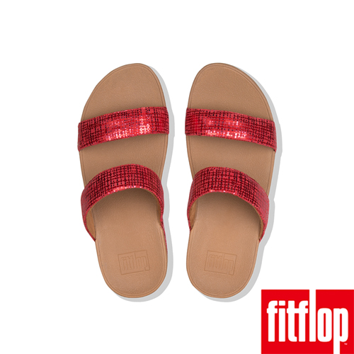 FitFlop CHAIN PRINT雙帶涼鞋紅色