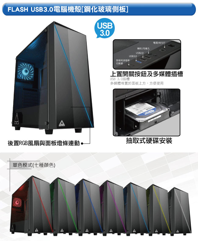 技嘉B450平台[幽影鬥狂]R7八核GTX1660Ti-6G獨顯電玩機