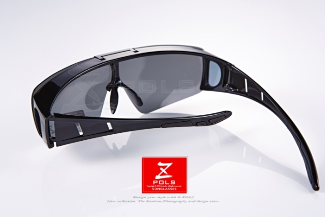 【Z-POLS】頂級設計可掀霧黑款 加大設計Polarized寶麗來偏光眼鏡