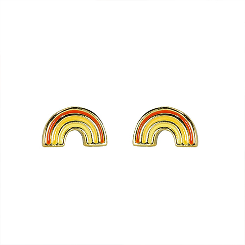 Pura Vida 美國手工 Rainbow彩虹造型金色耳環