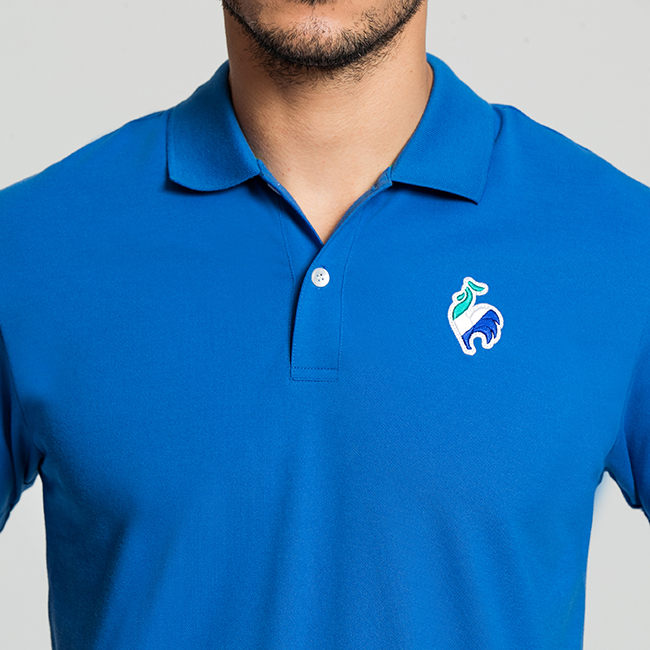le coq sportif 法國公雞牌經典多色復古短袖POLO衫 男-中藍