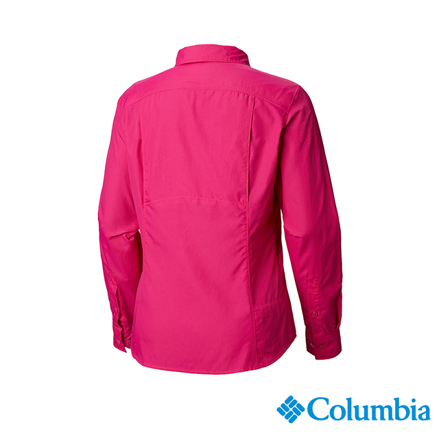 Columbia 哥倫比亞 女款-UPF50快排長袖襯衫-桃紅 UAK26570FC