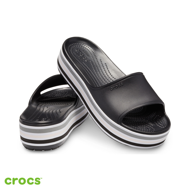 Crocs 卡駱馳 (中性鞋) 厚底卡駱班撞色涼拖 205693-001