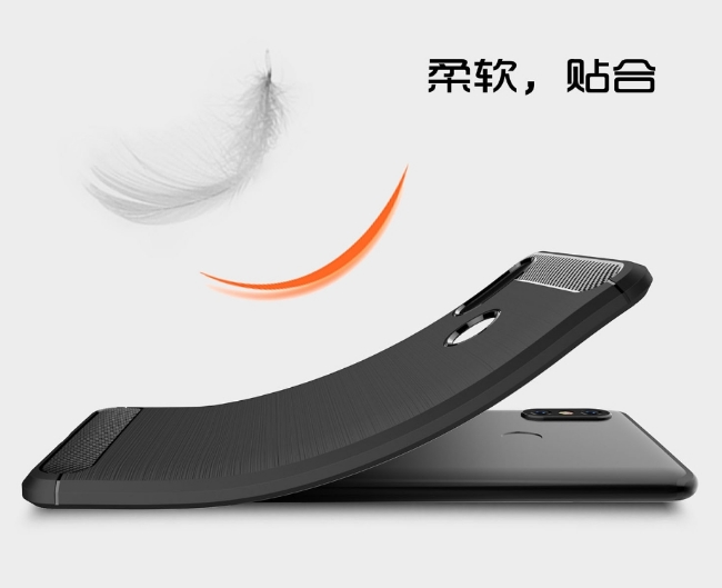 PKG小米Mix3手機殼時尚碳纖紋路+抗指紋-精緻黑