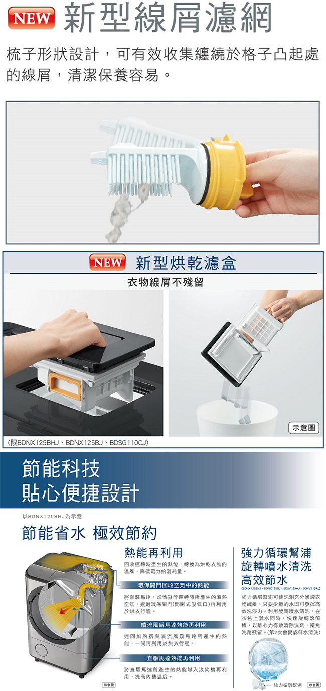 HITACHI日立 12.5KG 變頻滾筒洗脫烘洗衣機 BDNX125BHJ 左開 光燦銀