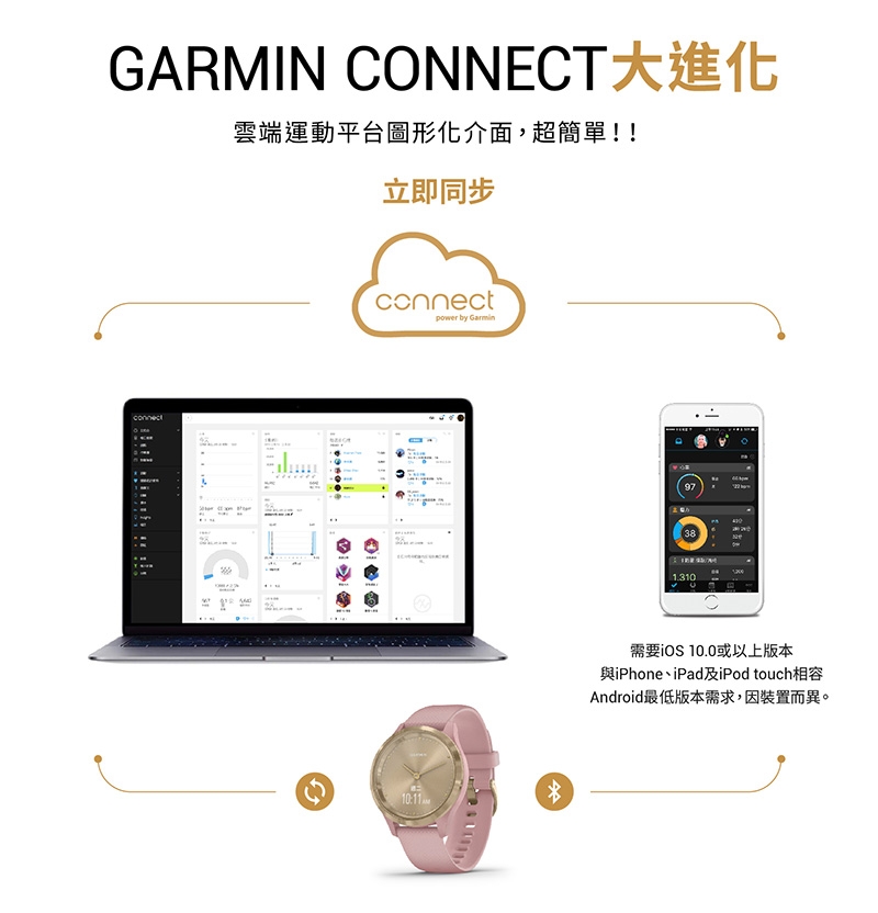 GARMIN vivomove 3s 指針智慧腕錶
