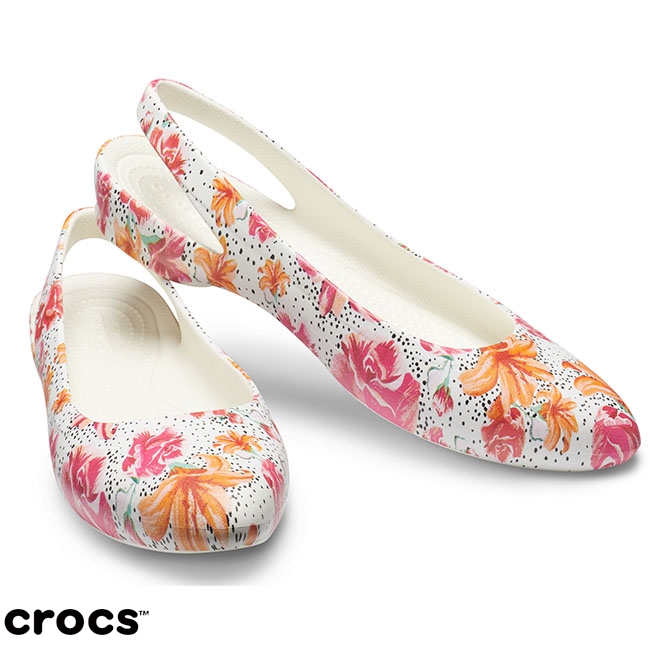 Crocs 卡駱馳 (女鞋) 伊芙花紋露跟鞋 204957-990