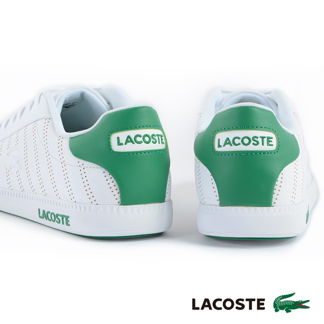 LACOSTE 女用休閒鞋-白/綠