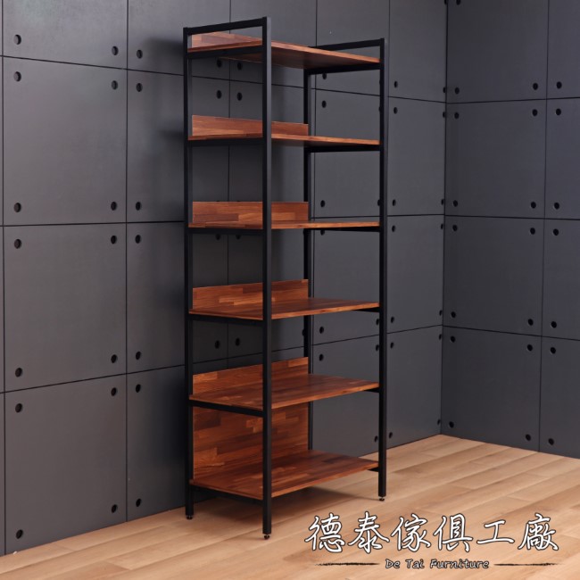 D&T 德泰傢俱 格萊斯積層木工業風2.6尺展示架-收納-80x43.8x196cm