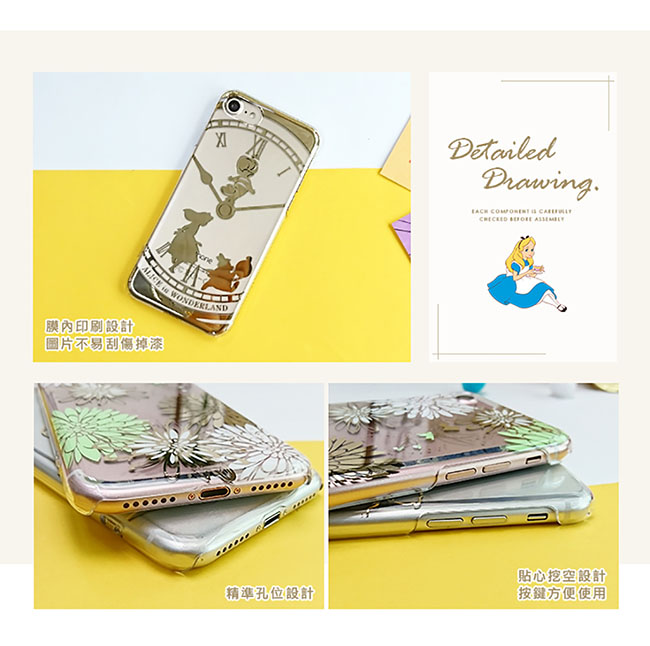iPhone 8/7 海外限定 迪士尼 PC金箔透明 硬殼4.7吋-小仙女