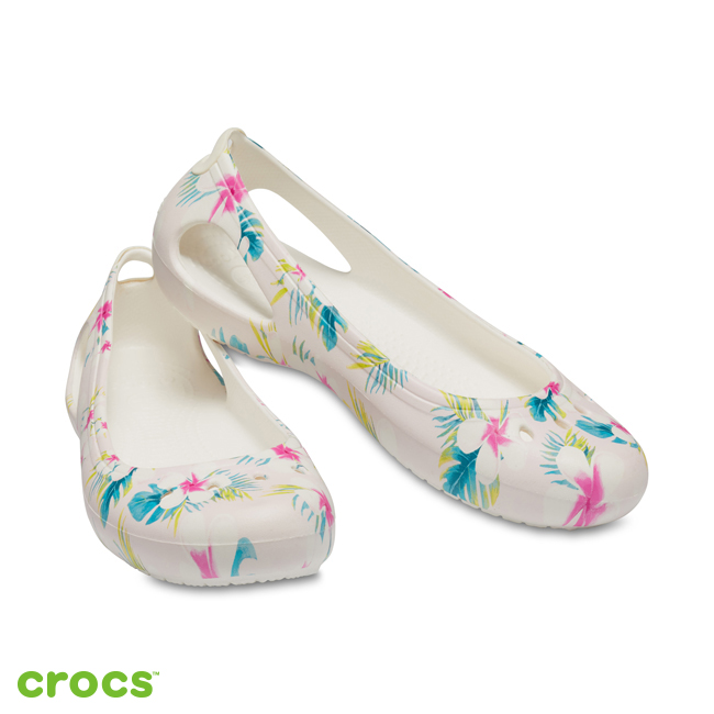 Crocs 卡駱馳 (女鞋) 卡笛花卉輕便鞋-205633-95X