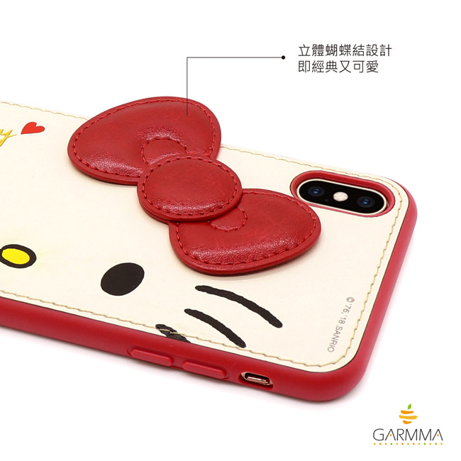GARMMA Hello Kitty iPhone X/XS 燙金皮革保護套