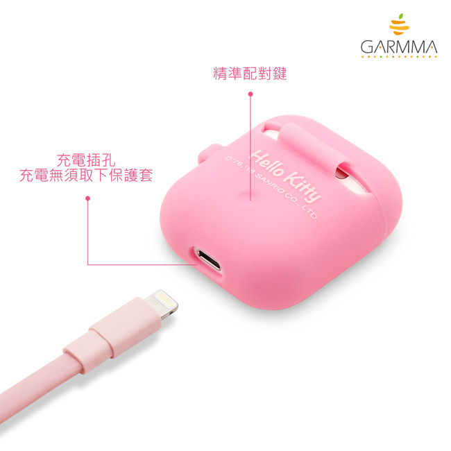 GARMMA Hello Kitty AirPods 藍芽耳機盒保護套 粉