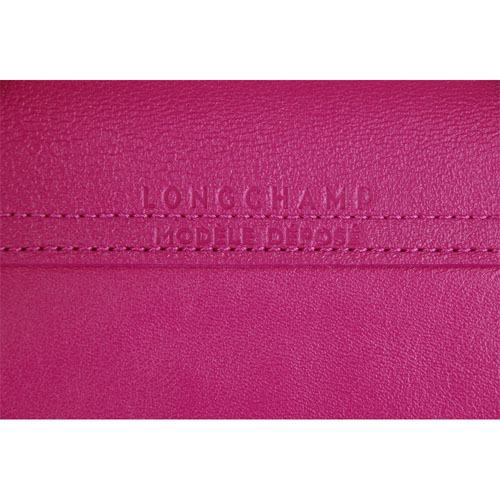 LONGCHAMP Pliage Cuir小羊皮系列手提/肩背兩用包(中/紫紅)