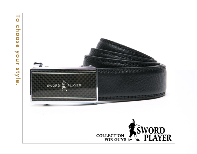 SWORD PLAYER - 莎普爾方格款皮革式自動扣皮帶