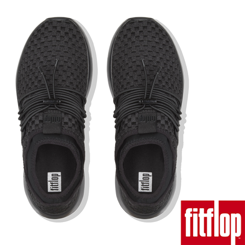 FitFlop STRIPKNIT LACE UP SNEAKERS-黑色