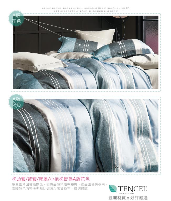 BEDDING-正60支100%天絲6尺加大雙人八件式兩用被床罩組-尼蒂羅-TENCEL