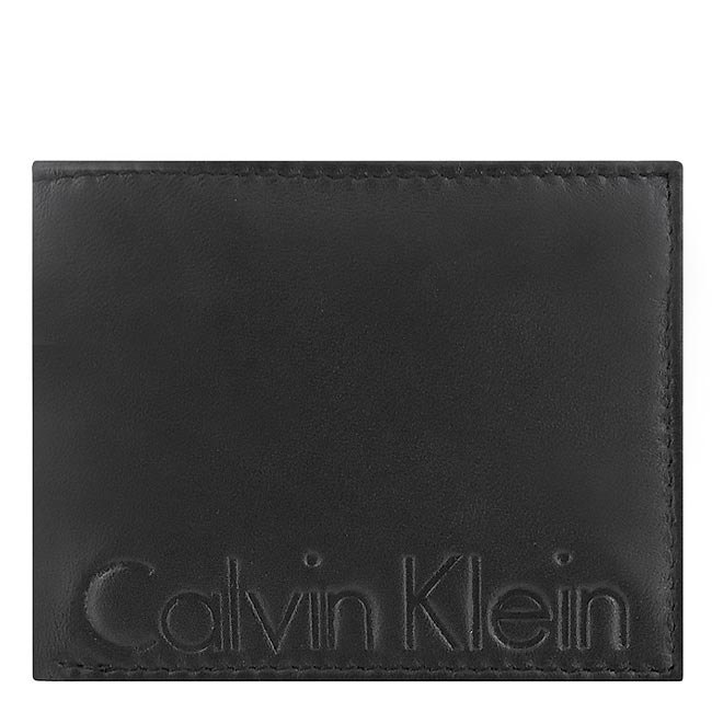 Calvin Klein 黑色真皮八卡短夾