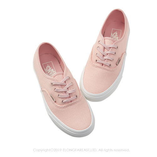 (女)VANS Authentic 編織素色休閒鞋*粉膚