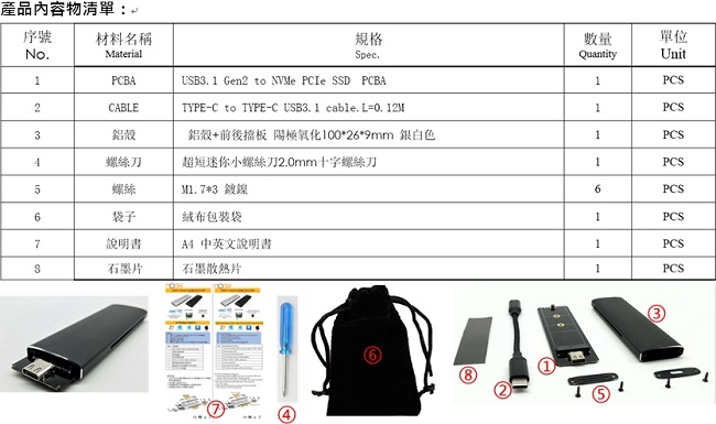 Awesome USB3.1 Gen2 To NVMe PCIe SSD外接盒