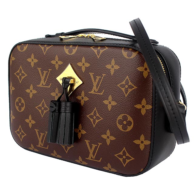 LV M43555 Monogram 經典LV花紋黑色流蘇方形手提/斜背包