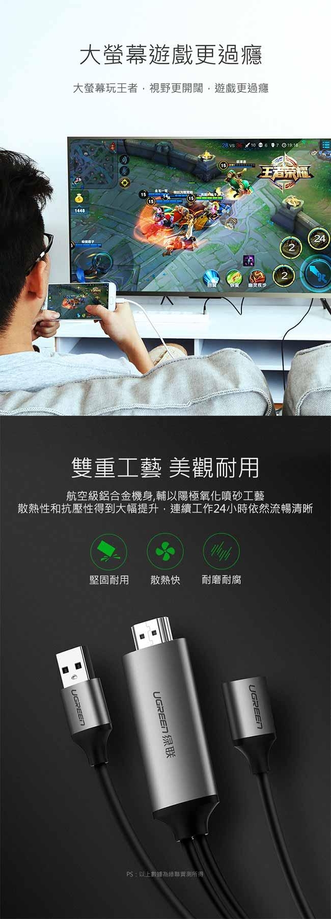 綠聯 iPhone手機平板同步HDMI輸出轉換器