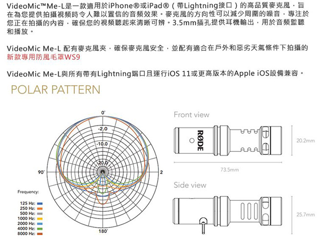 RODE APPLE用指向性麥克風(含兔毛) Lighting接頭 VMML【公司貨】