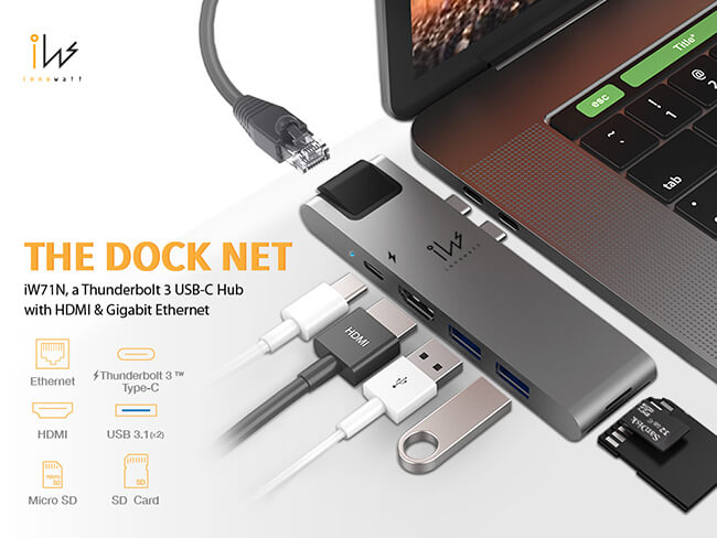 innowatt DOCK NET Type C Hub Mac Pro