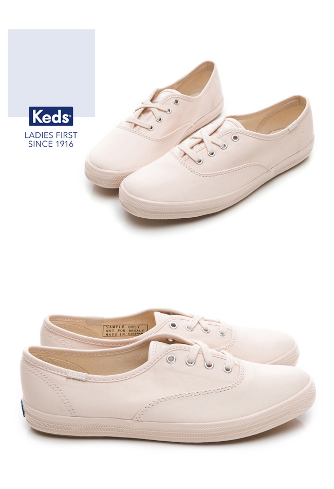 Keds CHAMPION 霧感經典綁帶休閒鞋-淺粉