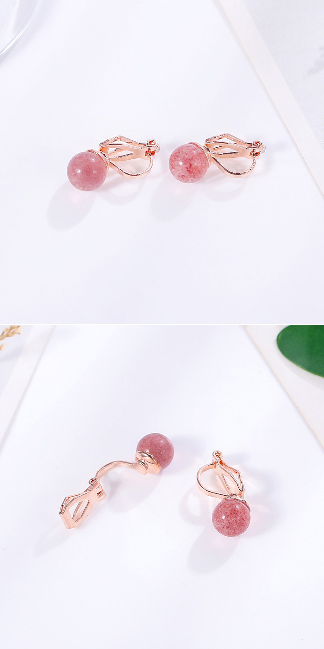 梨花HaNA 無耳洞/耳針款韓國甜蜜草莓晶球球耳環