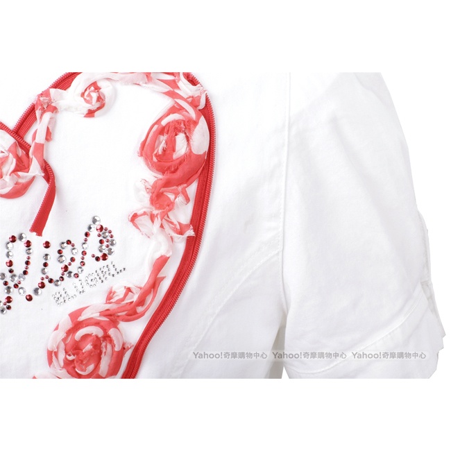 BLUGIRL-Folies 白色紅心款排釦棉質上衣(展示品)