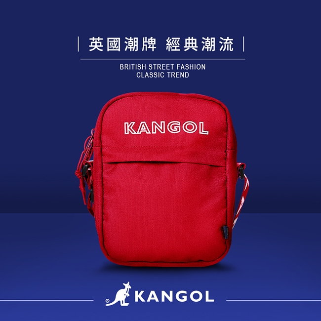 KANGOL LIBERTY系列 韓版潮流LOGO背帶小型側背包-紅色 KG1194