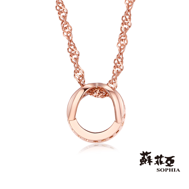 蘇菲亞SOPHIA 鑽石項鍊-無限愛玫瑰金14K鑽鍊