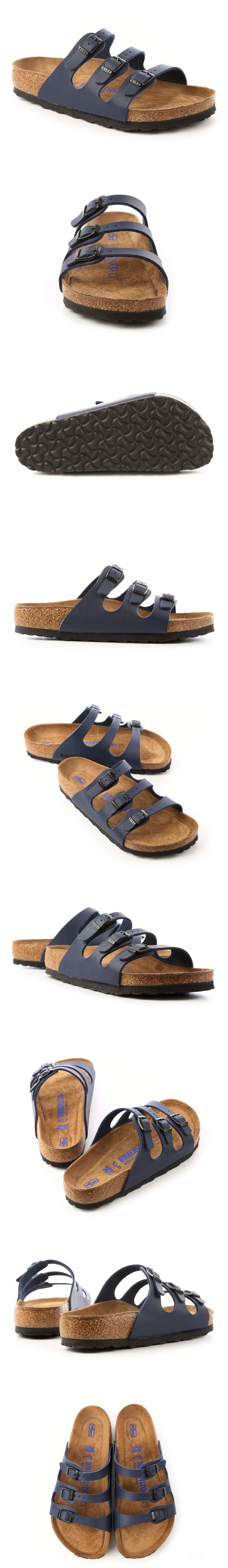 勃肯BIRKENSTOCK554711佛羅里達三條復古拖鞋(藍)