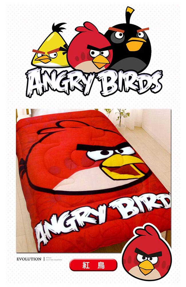 ANGRY BIRDS 憤怒鳥 搖粒絨雙人暖暖厚毯被