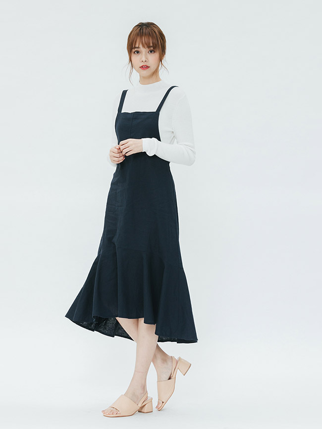 H:CONNECT 韓國品牌 女裝-細肩連身魚尾洋裝-藍