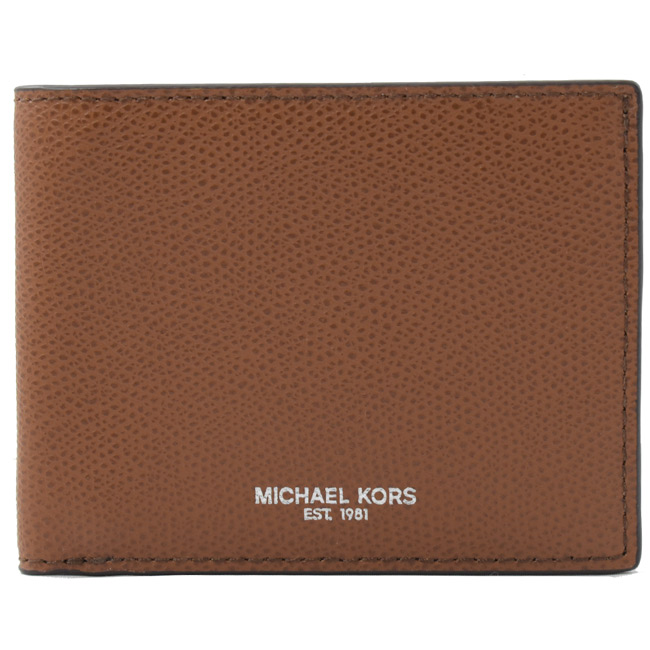 MICHAEL KORS WARREN牛皮對開六卡短夾(咖)