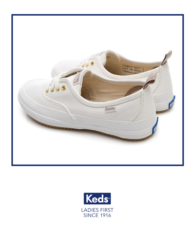 Keds SCOUT 機能防潑水綁帶休閒鞋-白