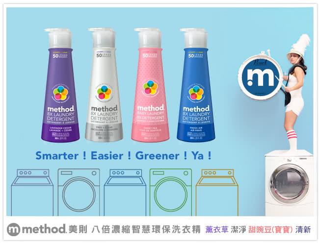 Method 美則八倍濃縮智慧洗衣精-無香料3件組