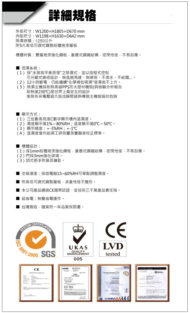 Dr.Storage 1250公升儀器級微電腦除濕櫃(C15U-1200)