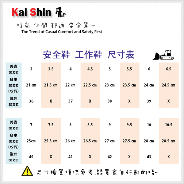 Kai Shin 鋼包頭 防穿刺 低筒 安全工作鞋