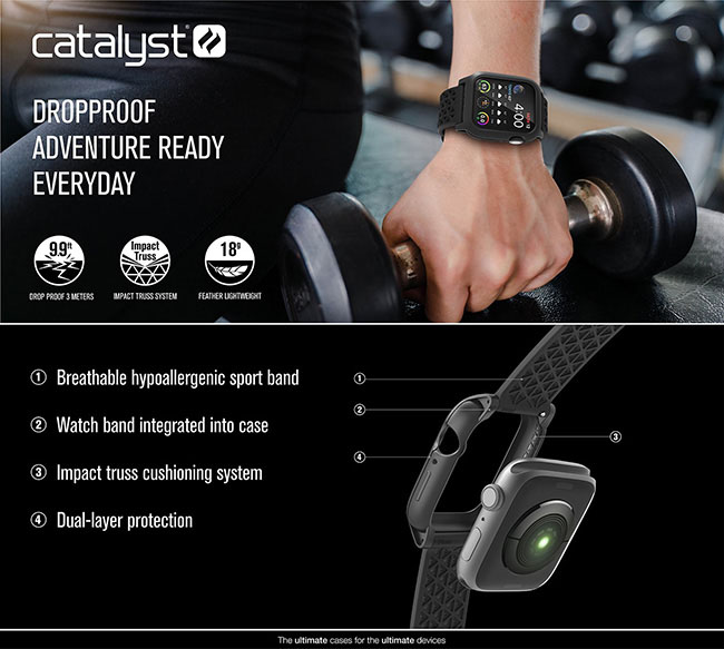 CATALYST APPLE WATCH S4 (40mm) 耐衝擊防摔保護殼-(含錶帶)