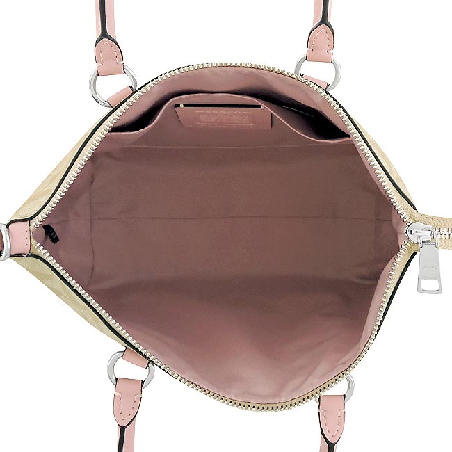 COACH 櫻花粉色大C PVC手提/斜背兩用包