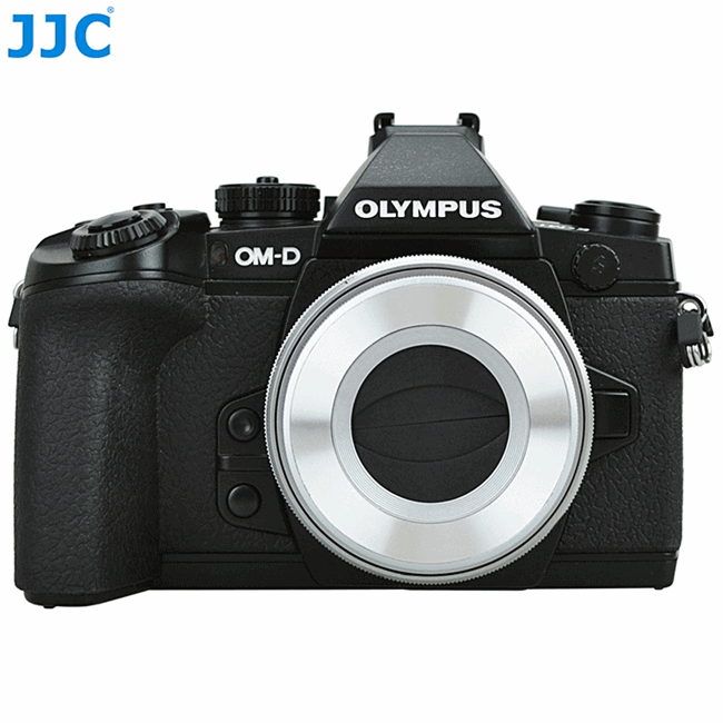 JJC Olympus自動鏡蓋MZD 14-42mm黑/銀