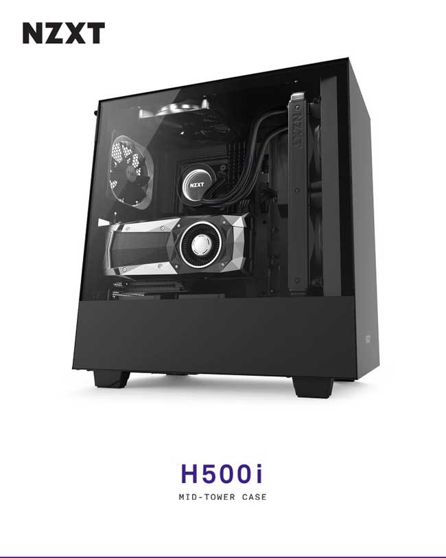 NZXT恩傑 H500i MID-TOWER CASE 電腦機殼(智慧版)/鋼化側透玻璃-