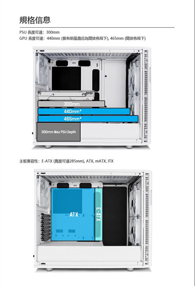 【Fractal Design】Define R6C TG 極光白 鋼化玻璃透側電腦機殼