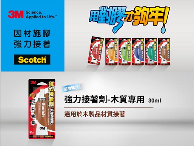 3M 6625 Scotch強力接著劑-木質專用