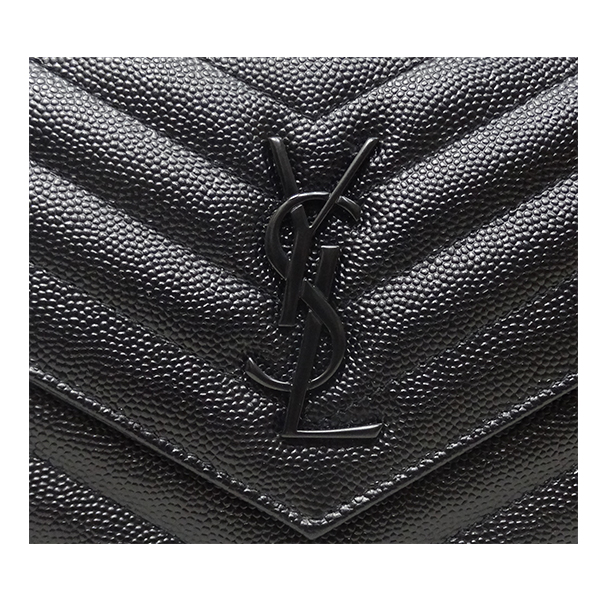 YSL MONOGRAM 小型牛皮黑鏈包(黑色)